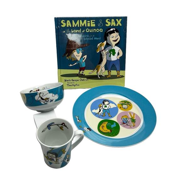 Sammie & Sax Blue 3 Piece Single Place Settingand Award Winning Children's Book - Picture 7 of 12